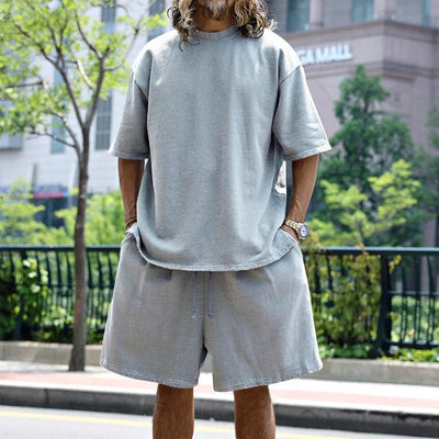 Flavius | Men's 100% Cotton Co-Ord Set – Oversized T-Shirt & Shorts Lounge Set