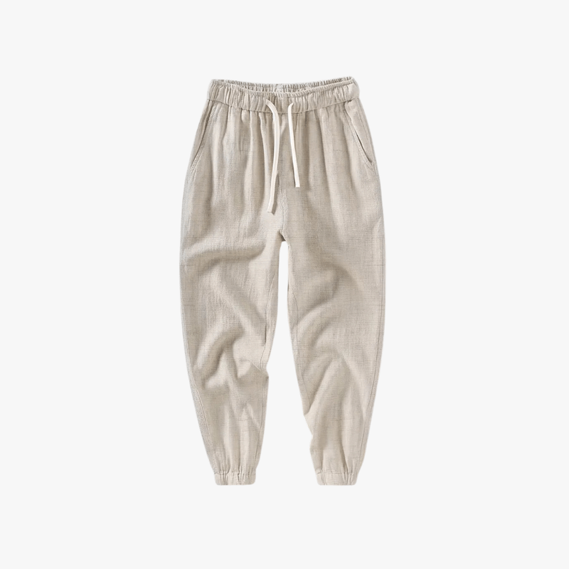 Jeremy | Men's Casual Linen Pants Elastic Waist Drawstring Beach Summer Pants Lightweight Linen Trousers