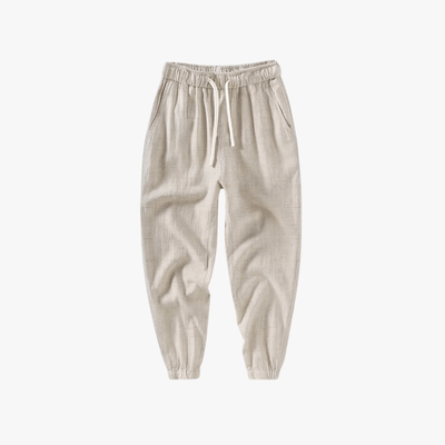 Jeremy | Men's Casual Linen Pants Elastic Waist Drawstring Beach Summer Pants Lightweight Linen Trousers