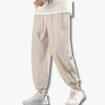Jeremy | Men's Casual Linen Pants Elastic Waist Drawstring Beach Summer Pants Lightweight Linen Trousers