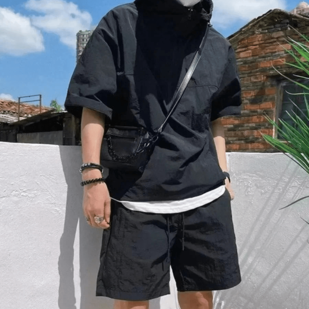 Crispin | Men's Lightweight Hooded Short Set – Sporty, Minimal & Breathable