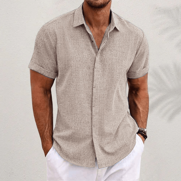 Zacharias | Men's Short Sleeve Linen Shirt – Tailored Summer Fit