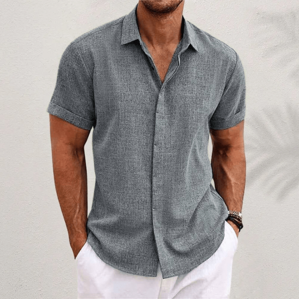 Zacharias | Men's Short Sleeve Linen Shirt – Tailored Summer Fit