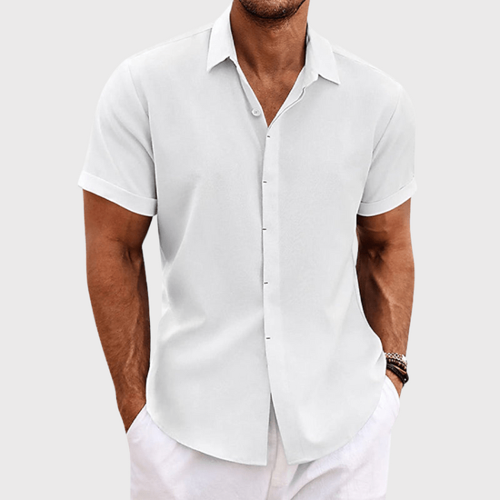 Zacharias | Men's Short Sleeve Linen Shirt – Tailored Summer Fit