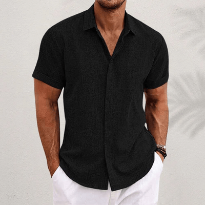 Zacharias | Men's Short Sleeve Linen Shirt – Tailored Summer Fit