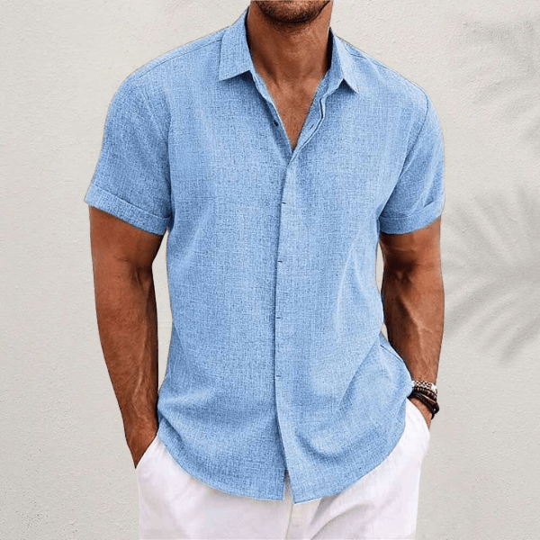 Zacharias | Men's Short Sleeve Linen Shirt – Tailored Summer Fit