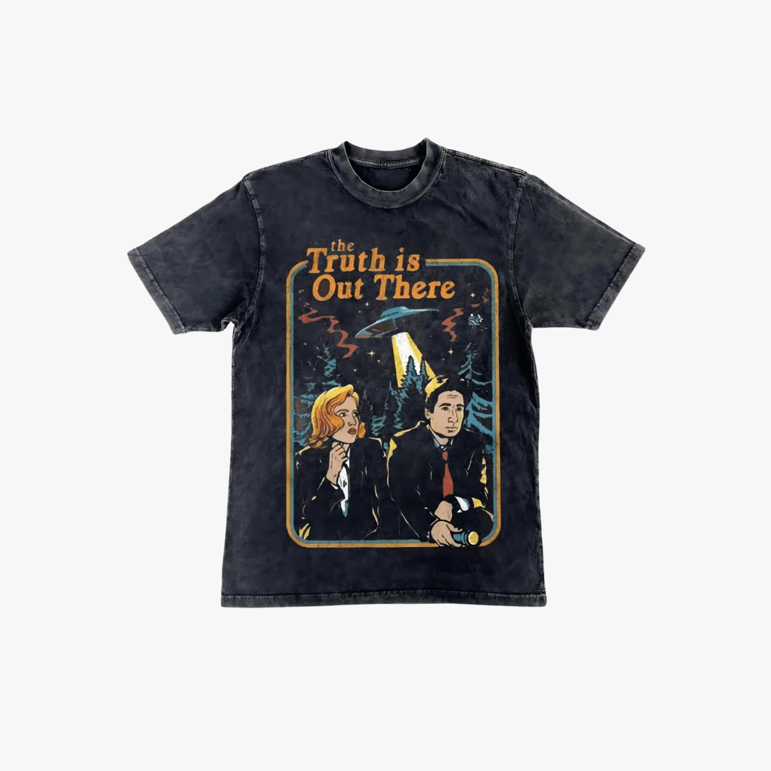 Damasus | Unisex Vintage Acid Wash T-Shirt – The Truth Is Out There" Graphic Tee