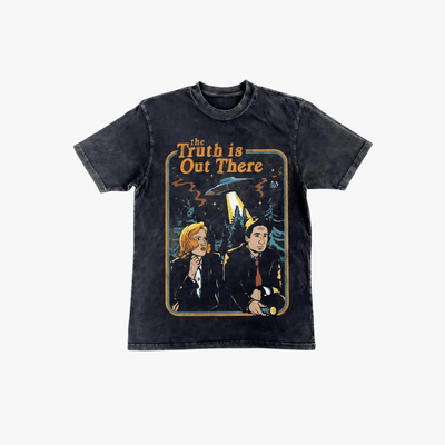 Damasus | Unisex Vintage Acid Wash T-Shirt – The Truth Is Out There" Graphic Tee