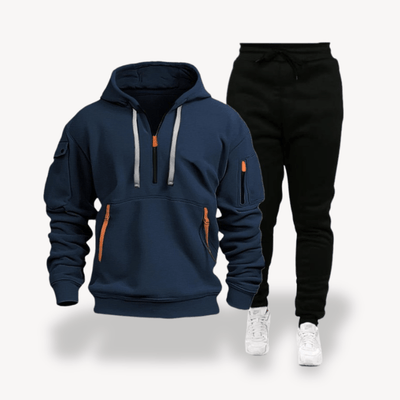 Inocencio® | Men Tracksuits with Half Zip Hoodie