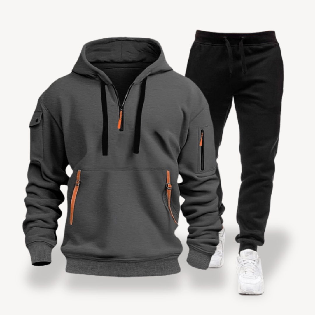 Inocencio® | Men Tracksuits with Half Zip Hoodie