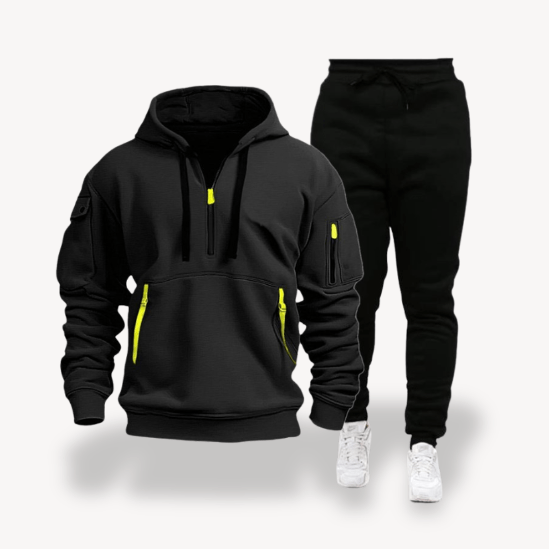 Inocencio® | Men Tracksuits with Half Zip Hoodie