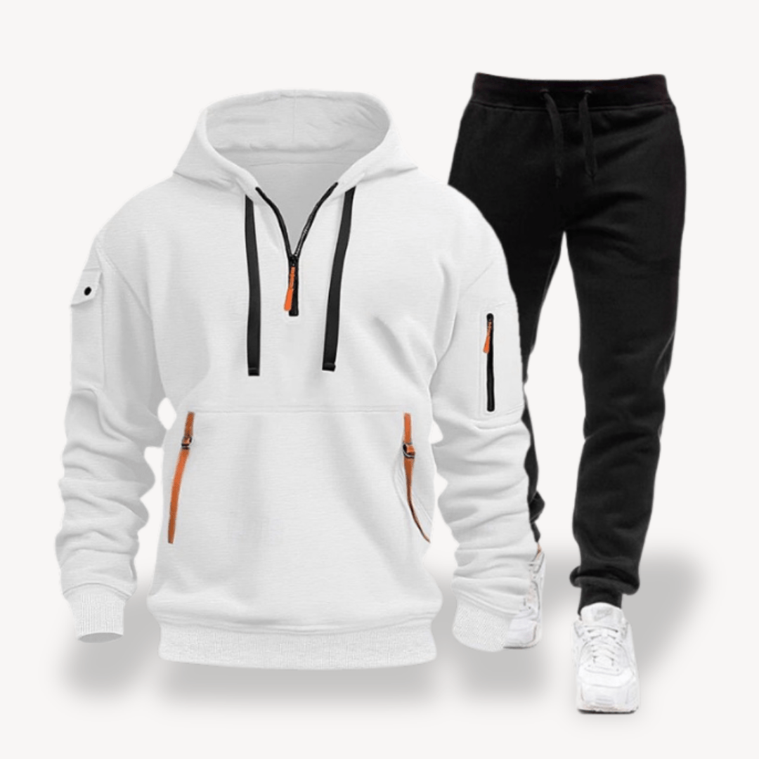 Inocencio® | Men Tracksuits with Half Zip Hoodie