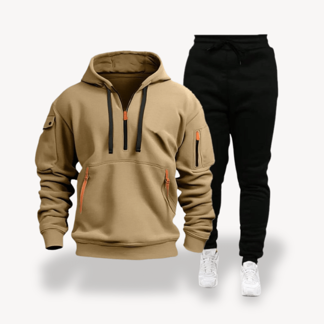 Inocencio® | Men Tracksuits with Half Zip Hoodie