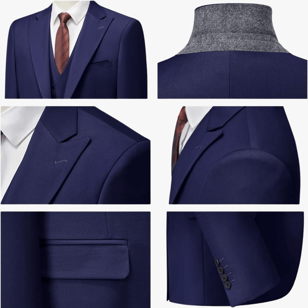 Sami® | Men's 3 Piece Slim Fit Suit – Blazer, Waistcoat, Trousers