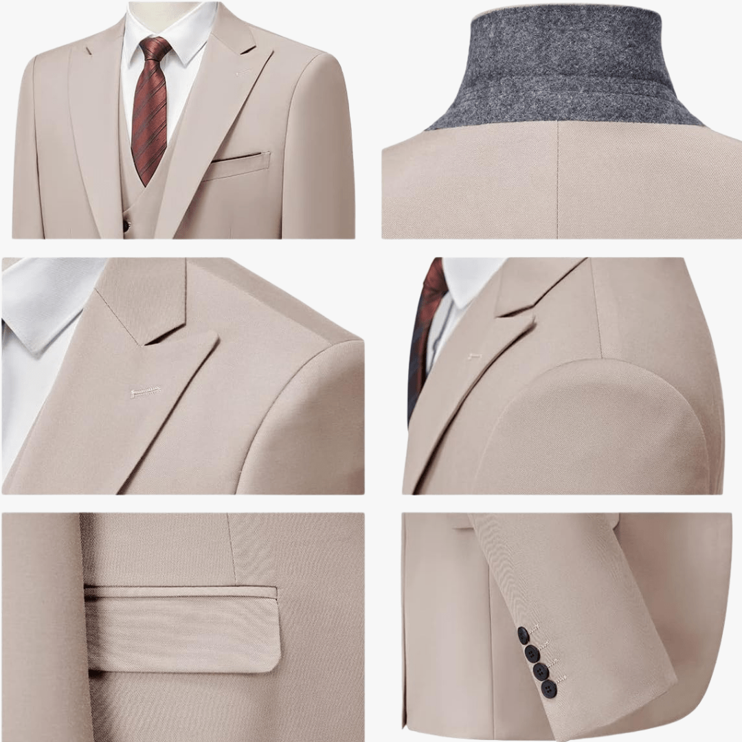 Sami® | Men's 3 Piece Slim Fit Suit – Blazer, Waistcoat, Trousers