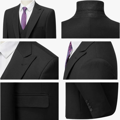 Sami® | Men's 3 Piece Slim Fit Suit – Blazer, Waistcoat, Trousers