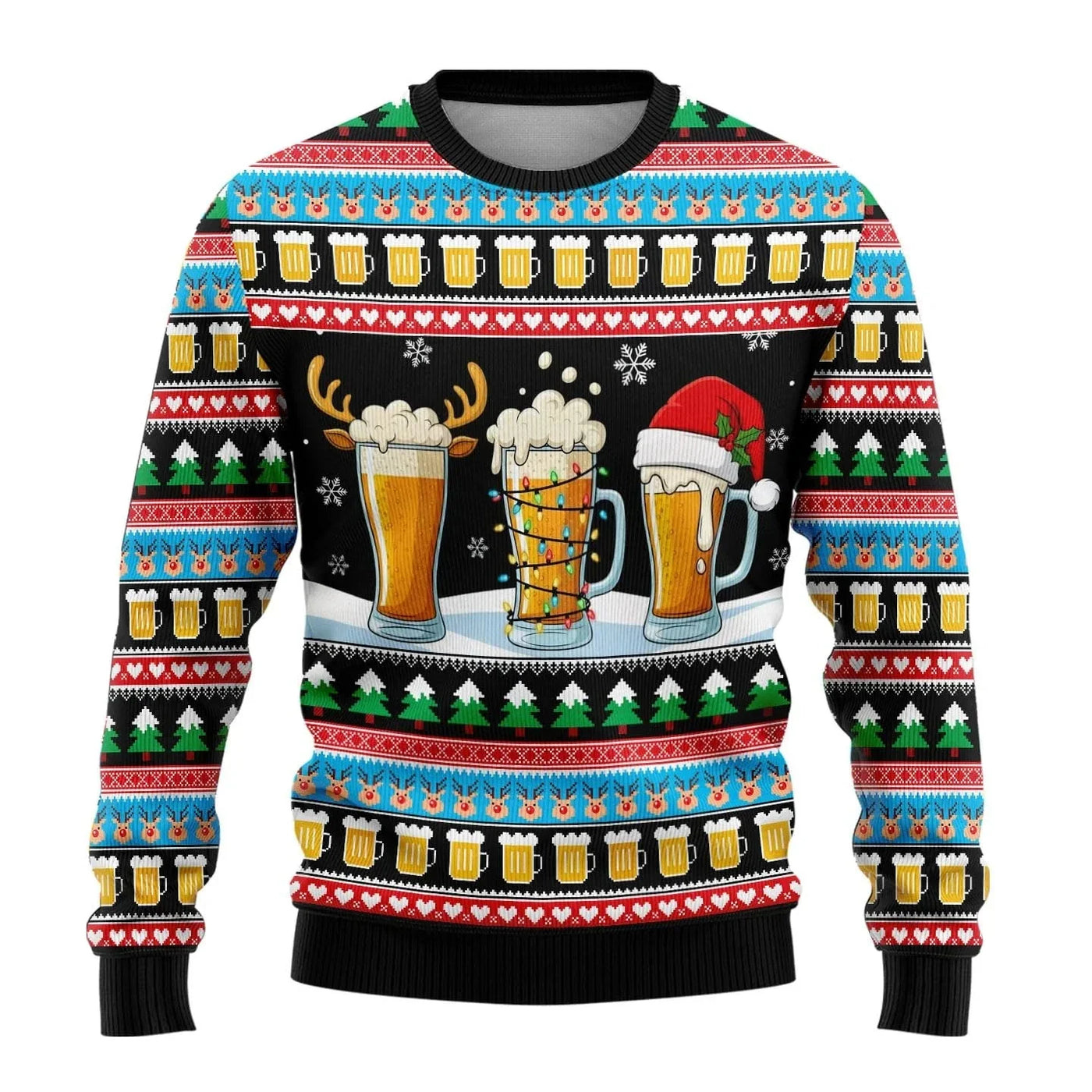 Leif® | Men’s 3D Chrisas Jumper With Funny Festive Prints