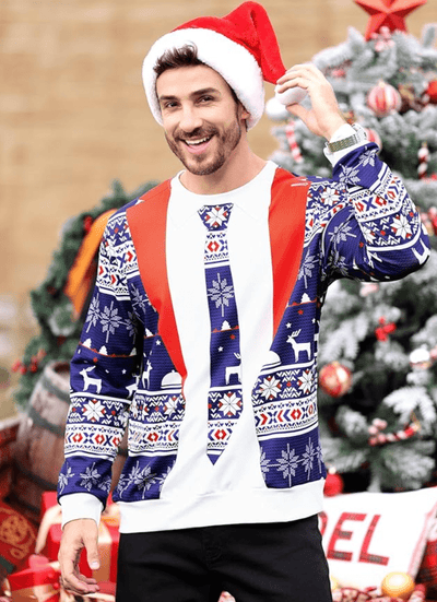 Gerardo® | Men’s 3D Chrisas Jumper With Suit And Tie Design