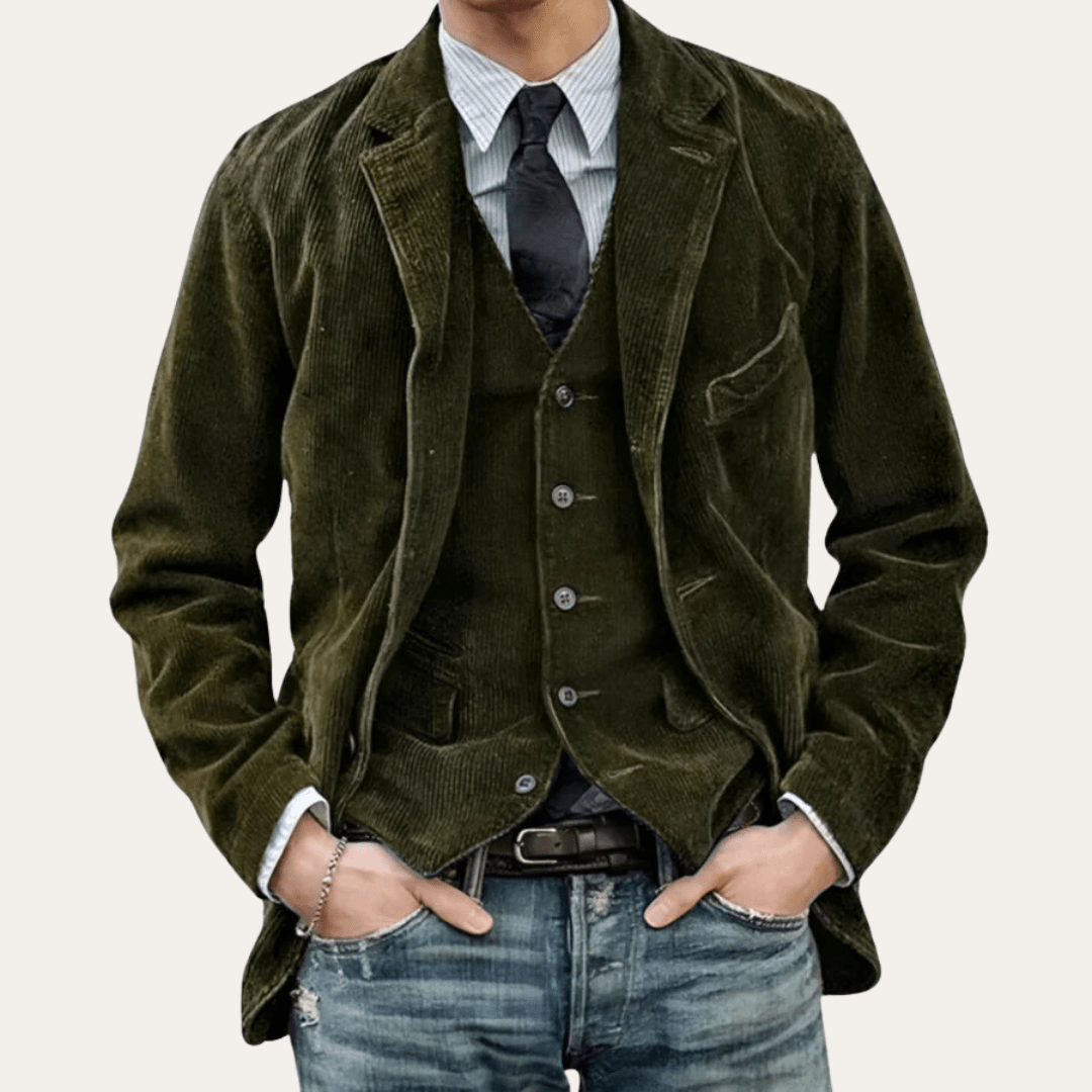 Ignacio® | Men's Casual Blazer with Corduroy Texture