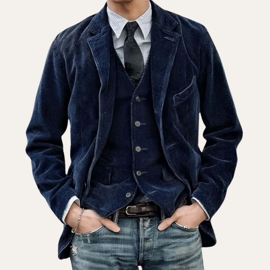 Ignacio® | Men's Casual Blazer with Corduroy Texture