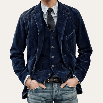 Ignacio® | Men's Casual Blazer with Corduroy Texture