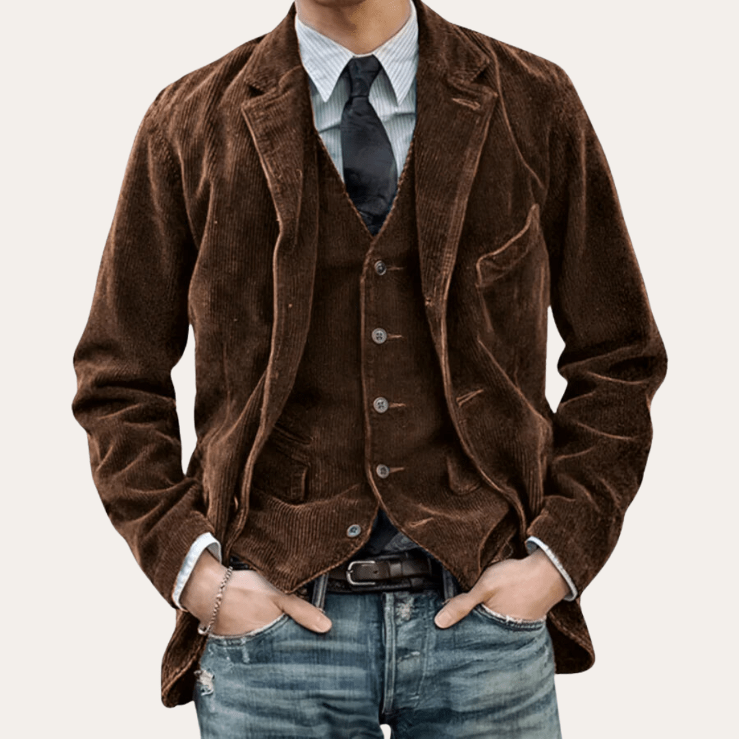 Ignacio® | Men's Casual Blazer with Corduroy Texture