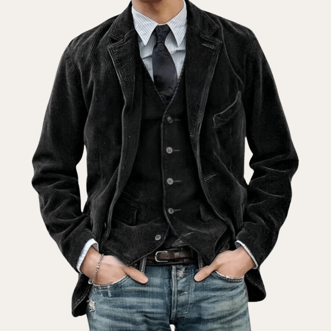 Ignacio® | Men's Casual Blazer with Corduroy Texture