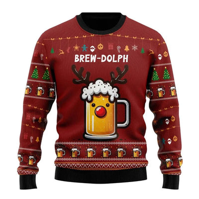 Leoncio® | Men’s Chrisas Jumper With Festive Beer Graphics