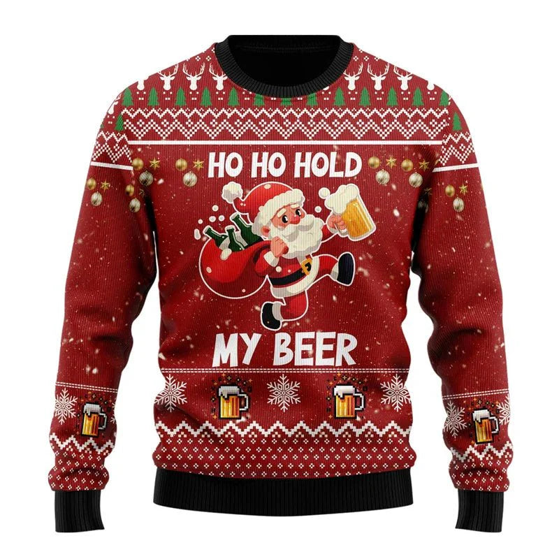 Leoncio® | Men’s Chrisas Jumper With Festive Beer Graphics