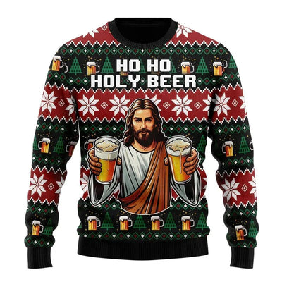 Leoncio® | Men’s Chrisas Jumper With Festive Beer Graphics