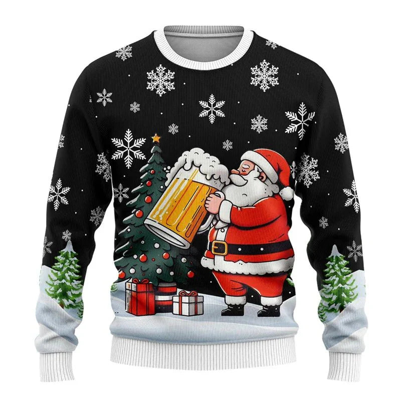 Leoncio® | Men’s Chrisas Jumper With Festive Beer Graphics