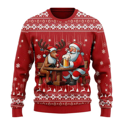 Leoncio® | Men’s Chrisas Jumper With Festive Beer Graphics