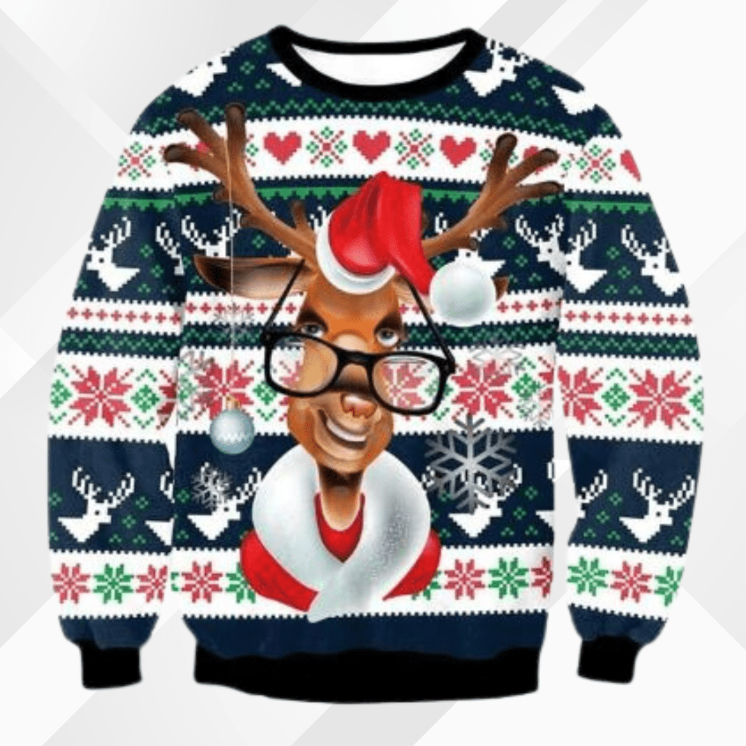 Gildas® | Men’s Chrisas Jumper With Festive Reindeer Design