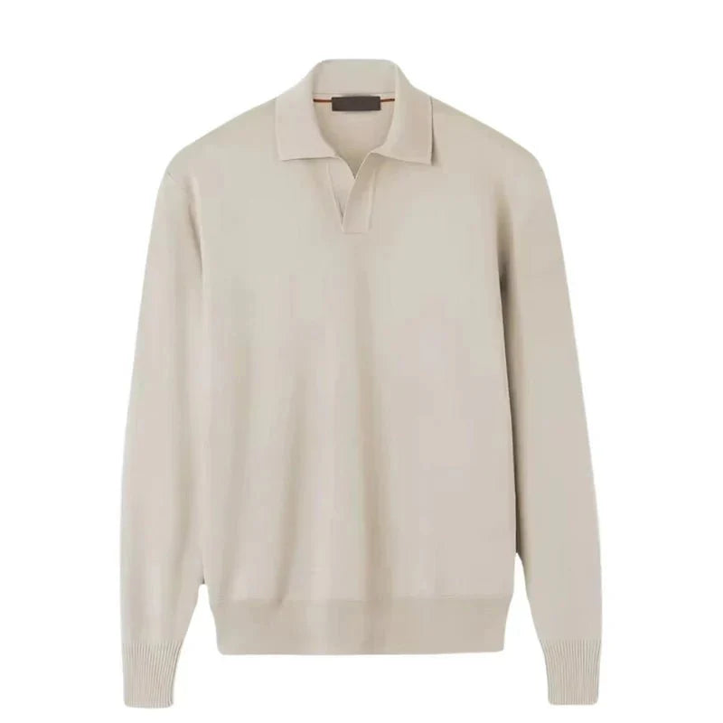 Ramsés® | Men’s Knitted Long Sleeve Polo Shirt – Soft Casual Autumn Sweater