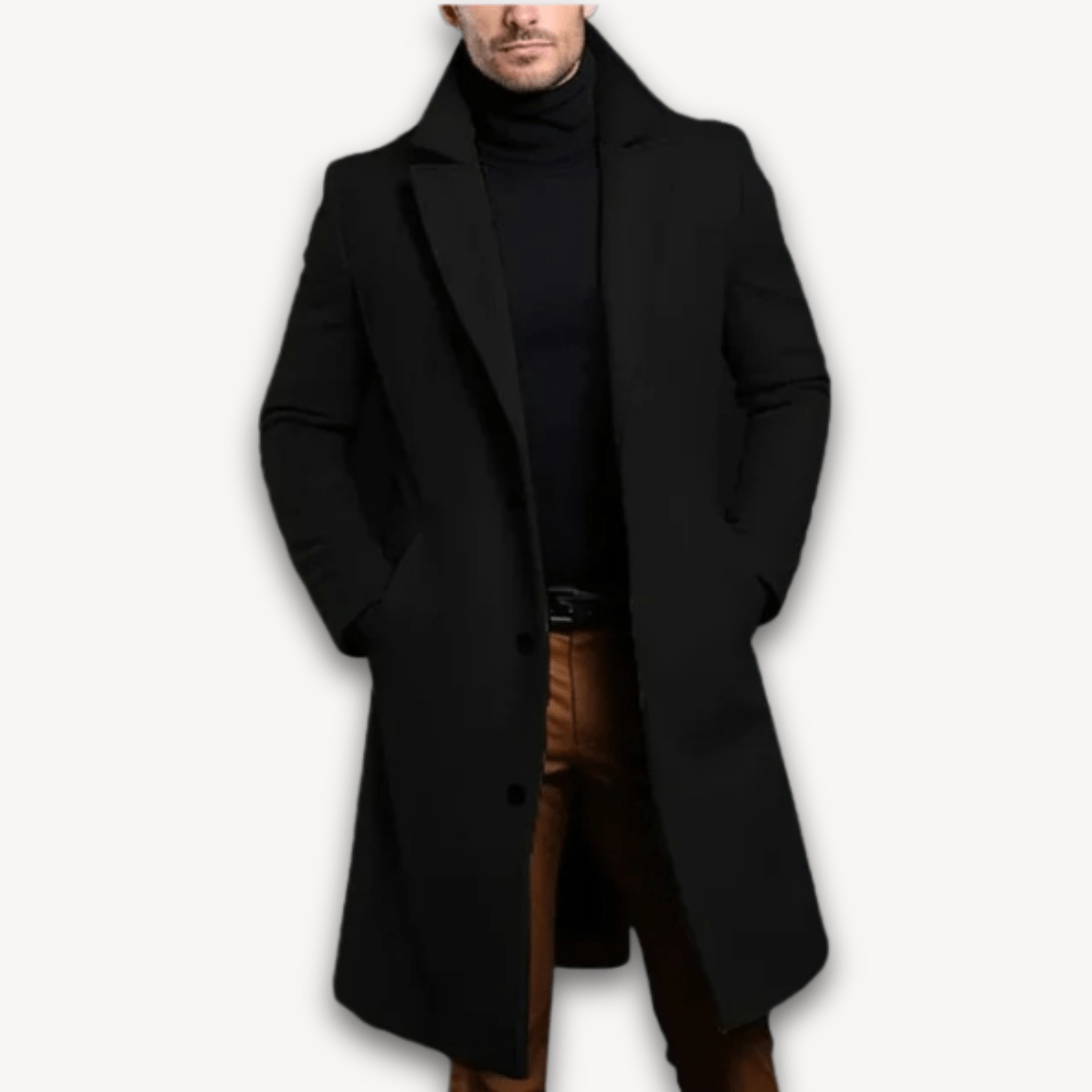 Ariosto® | Men’s Long Overcoat with Lapel Collar