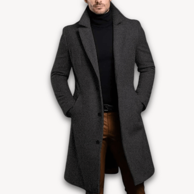 Ariosto® | Men’s Long Overcoat with Lapel Collar