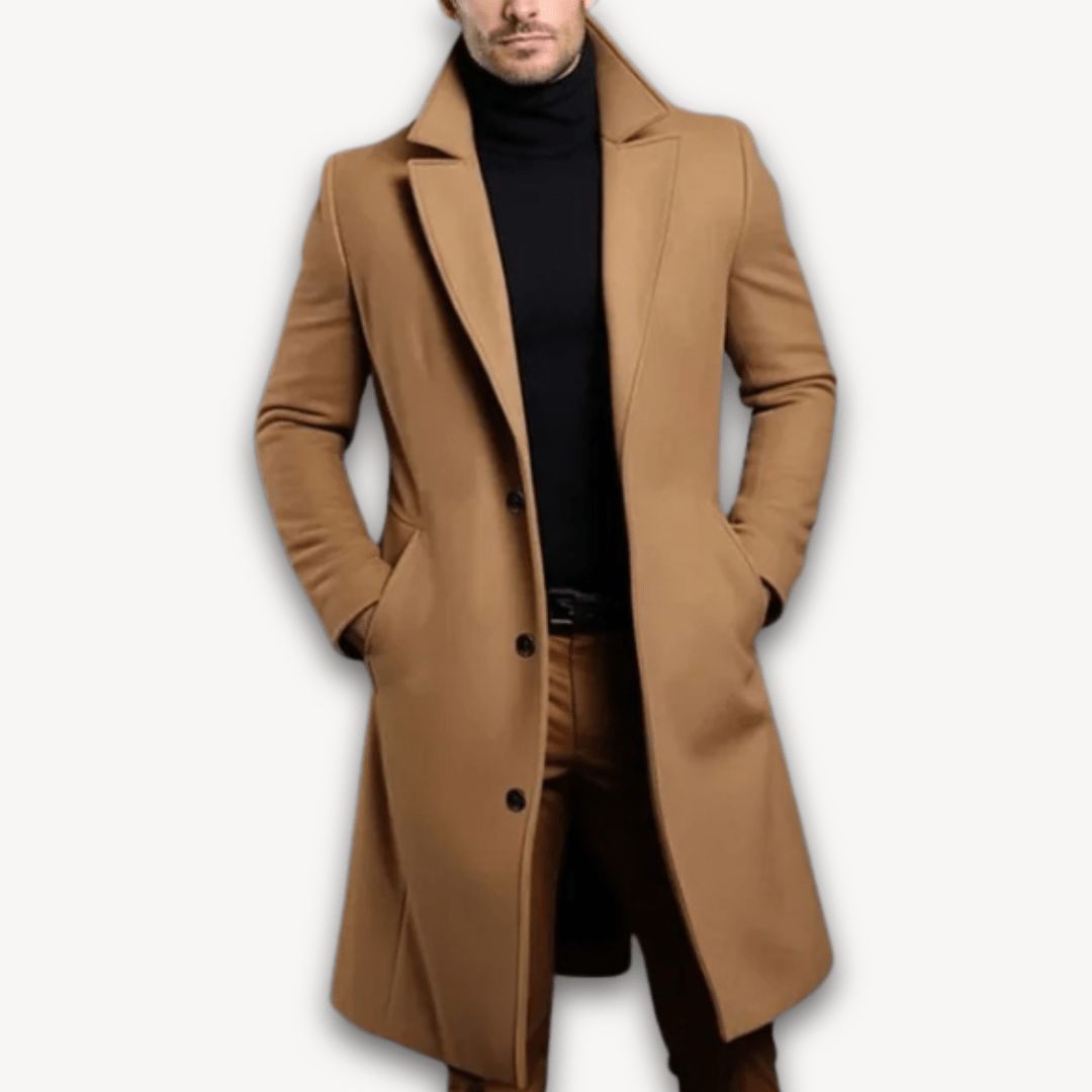 Ariosto® | Men’s Long Overcoat with Lapel Collar
