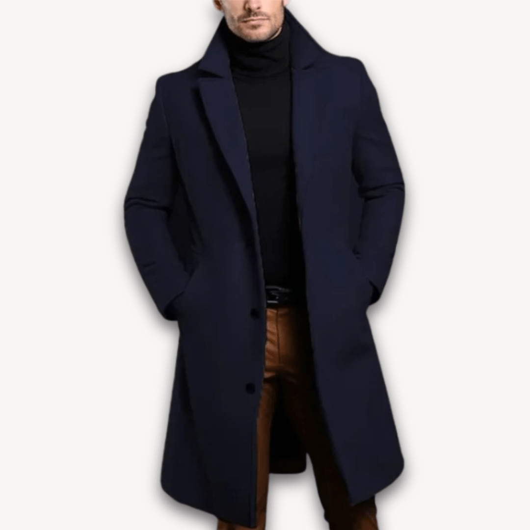 Ariosto® | Men’s Long Overcoat with Lapel Collar