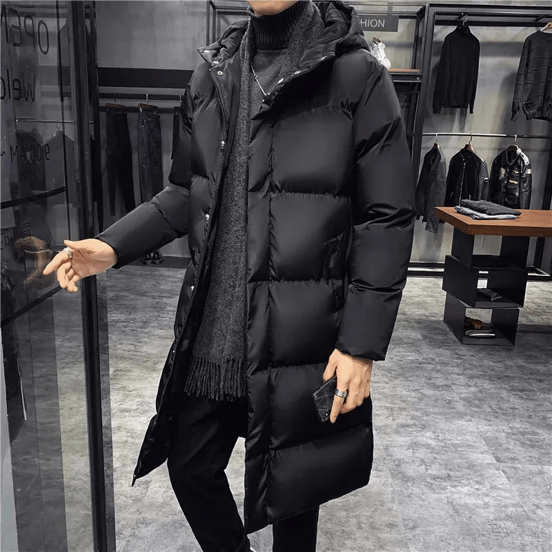 Celedonio® | Men’s Long Puffer Jacket With Stand Collar