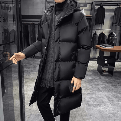 Celedonio® | Men’s Long Puffer Jacket With Stand Collar