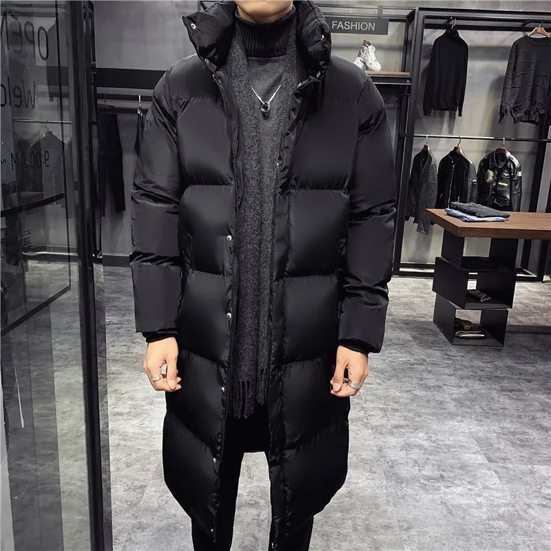 Celedonio® | Men’s Long Puffer Jacket With Stand Collar