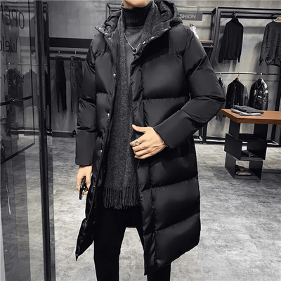 Celedonio® | Men’s Long Puffer Jacket With Stand Collar
