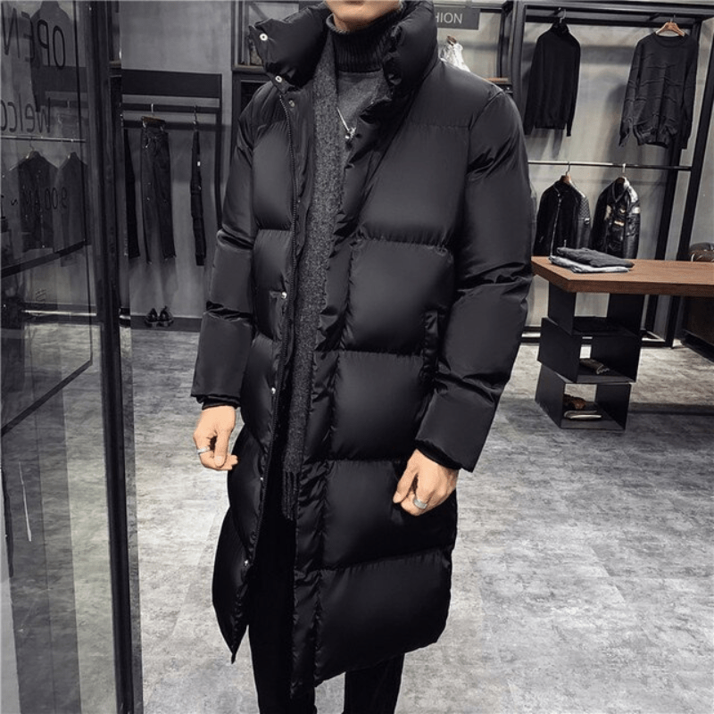 Celedonio® | Men’s Long Puffer Jacket With Stand Collar