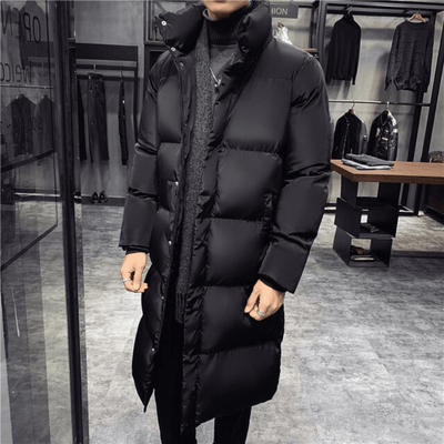 Celedonio® | Men’s Long Puffer Jacket With Stand Collar