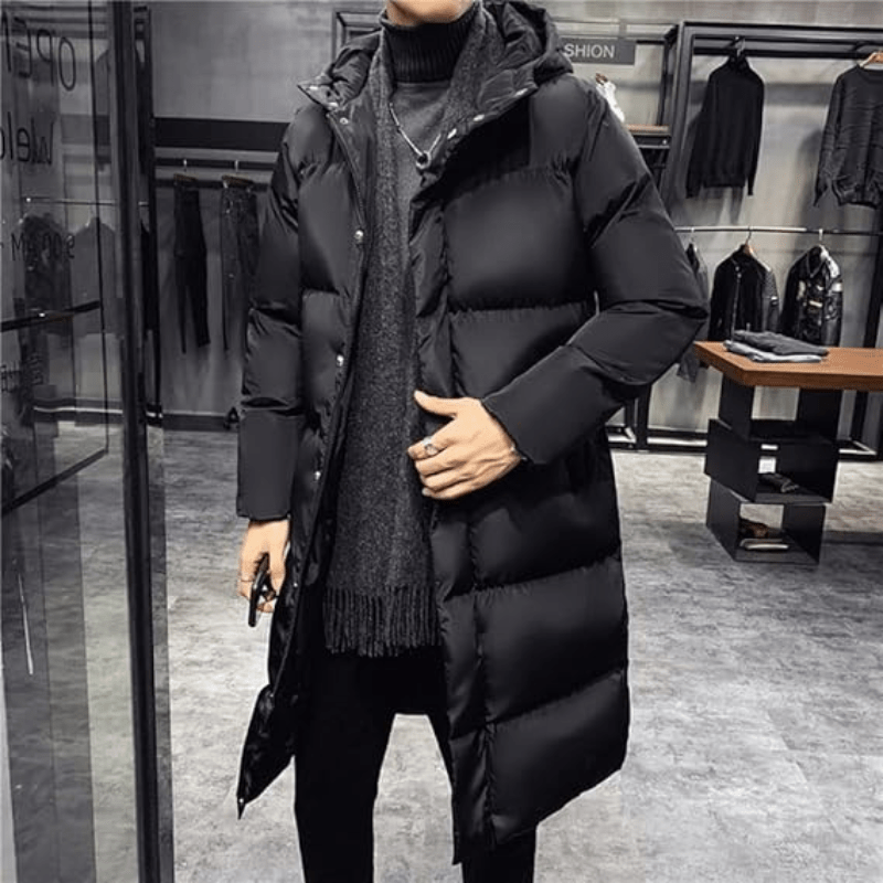 Celedonio® | Men’s Long Puffer Jacket With Stand Collar