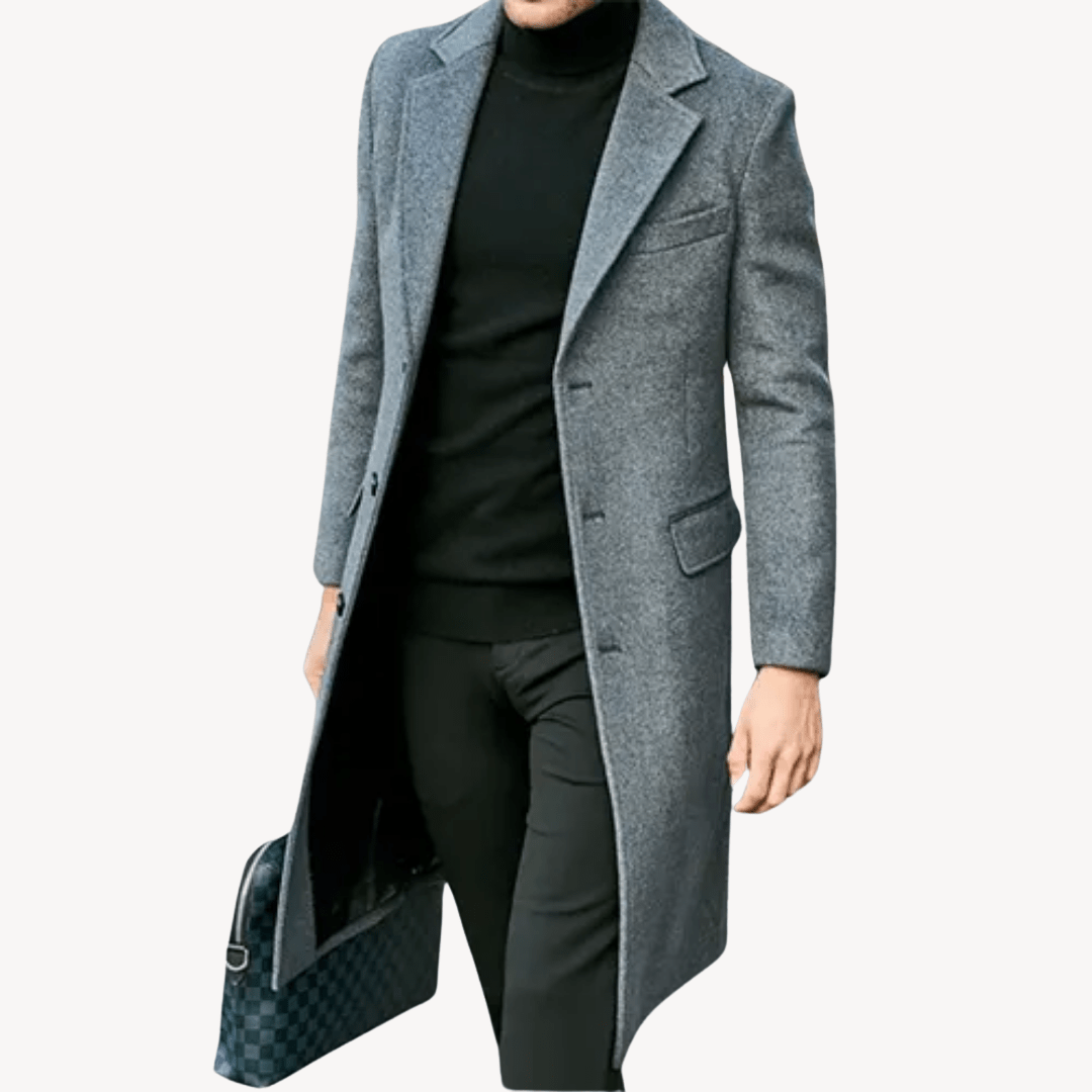 Isaías® | Men’s Longcoat with Slim Fit Cut