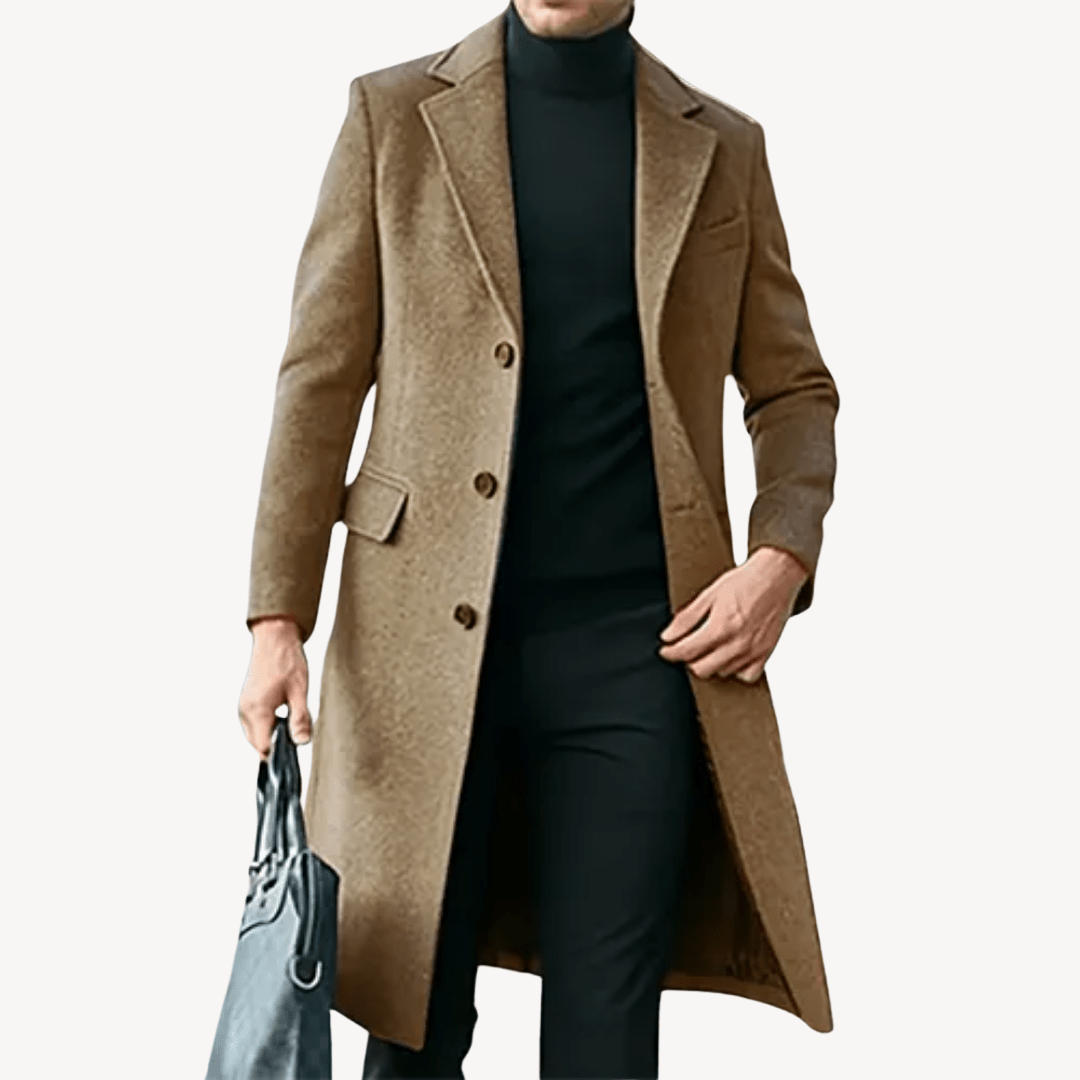 Isaías® | Men’s Longcoat with Slim Fit Cut