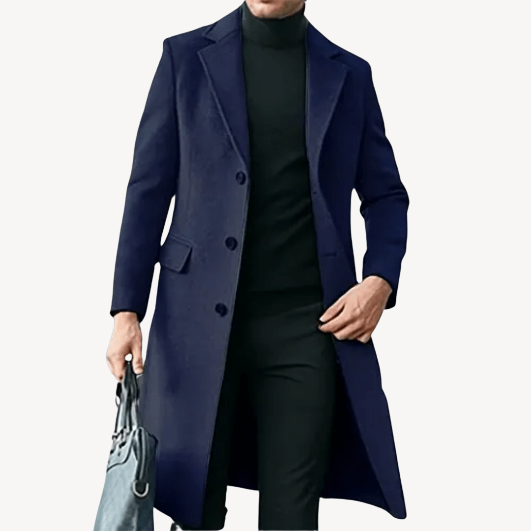 Isaías® | Men’s Longcoat with Slim Fit Cut