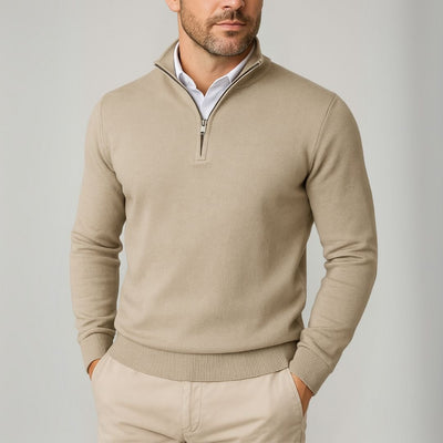 Heliodoro® | Men’s Quarter Zip Jumper With Stand Collar