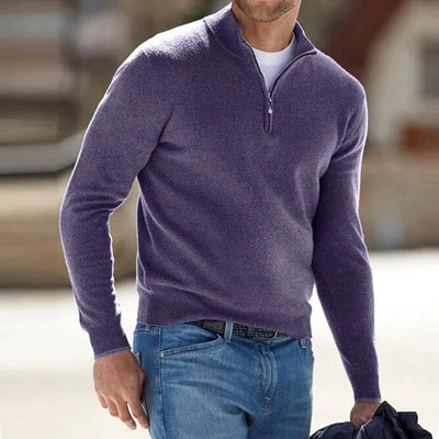 Henoch® | Men’s Quarter Zip Sweater With High Collar